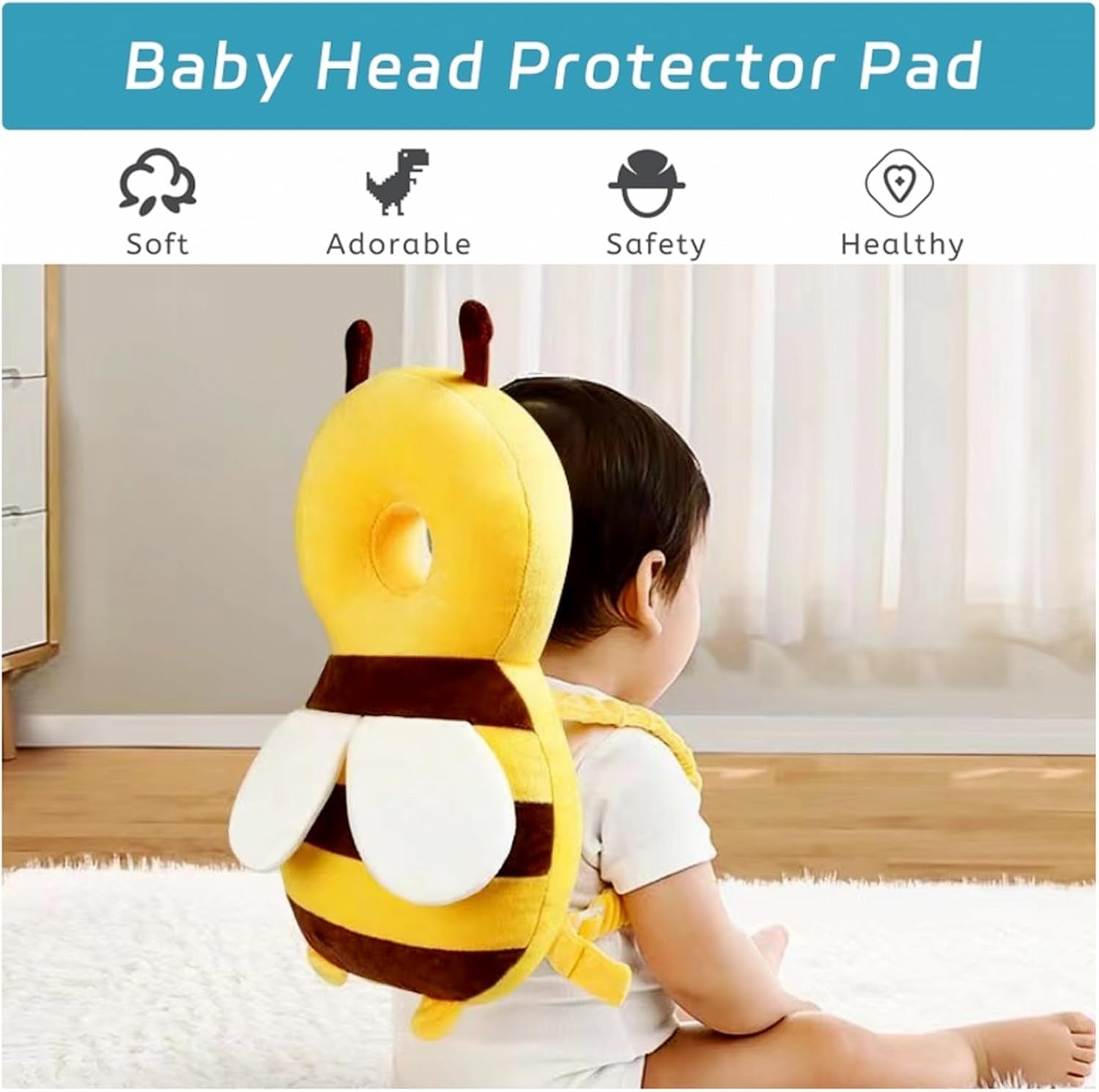 Baby Head Protector Adjustable Head Protection Backpack with Safety Mat Suitable for Head Protection, Crawling and Walking for Preschool Babies Walker Head Protector Toddler